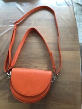 Handtasche Hip Bag Crossbody Bag Leder orange silber inkl Zusatzriemen