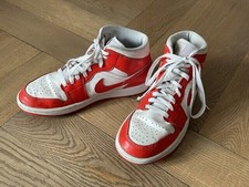 Air Jordan 1 Gr. 39 / 8 mid top weiß rot gebraucht