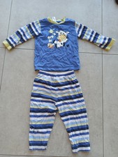 niedlicher langarm Schlafanzug zweiteilig Kuh blau Gr. 92 C&A