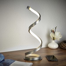 LED Tisch Lampe Leuchte modern Art Spirale Design nickel matt Dimmer T151