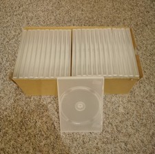 25 DVD Hüllen 1fach weiß Cases Leer-Hülle Aufbewahrung Single 1 Disk CD/DVD