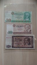 Original DDR Geldscheine 5, 10, 20 Mark