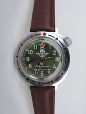 WOSTOK KOMANDIRSKIE ARMBANDUHR HANDAUFZUG MECHANISCH  DATUMANZEIGE FALLSCHIRM