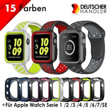 Silikon Armband für Apple Watch Schutzhülle Series 4 5 6 7 SE Sport Armband 