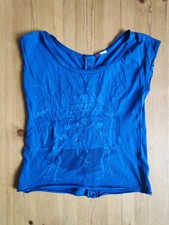 T-Shirt H&M Halloween Skelette Tanz Blau Gr. S spooky Gothic 