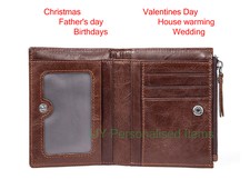 Echtleder Geldbörse Leder Portemonnaie Bi-Fold Geldbörse mit ID Coin Pocket Geschenk Geldbörse