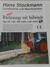 STOCKMANN Rückezange mit Seilwinde an EICHER Traktor Prospekt ( 3295 )