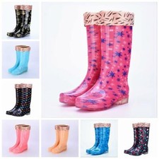 Damen Gummistiefel Regen Schneestiefel Gummistiefel Winter Draussen Warm Schuhe