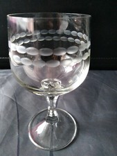 DDR Weinglas Linsen/Punkte Muster geschliffen Kelch/Stielglas Weiß/Rotwein H13cm