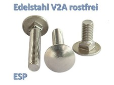 Schloßschrauben M5 M6 M8 DIN 603 Edelstahl Flachrundschrauben Schlossschrauben