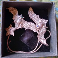 2 Ohrklemmen - Fledermaus - Silberfarben - Hexen - Gothik - Vampir - Walpurgis