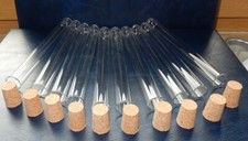 10 Reagenzgläser Reagenzglas Glas Laborglaser Rollrand Deko mit Korken 160x16mm