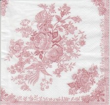 3 lose Servietten ~ Asiatic Pheasant pink asiatisches Muster Vögel Blumen