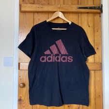 Adidas Graphic Logo Spellout Herren schwarz Large T-Shirt schwarz rot Kurzarm