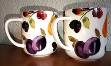 2 x Home by Tchibo - Becher/Mug - Porzellan - Früchtemotiv - Obst Henkelbecher 