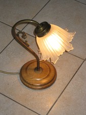 alte Standleuchte Tischlampe Glasschirm                                (M)