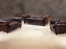 Traum Chesterfield Ledergarnitur Leder 3/2/1 Glasgow Polstergarnitur UVP*6.990,-
