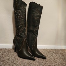 Queen Special für ellenka Gr 5 grün Leder Schnalle Pixie Stil Boho Stiefel