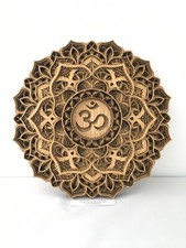 OM mehrschalige Laser Cut Mandala-Sacred, ethnischen, Spirituell Yoga Wand Dekor