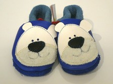 Pololo Soft Eisbär blau Krabbelschuhe Puschen Wagenschuhe Öko Leder Unisex