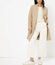 M&s Damen Natural Mix geprüft Kerbe Hals City Coat Size 6-22 RRP £ 60 br329