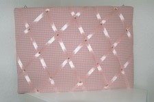 Memoboard weiß rosa Vichy Pinnwand Baby Mädchen Landhaus romantisch selfmade