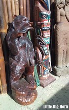 Bär Holz Grizzly Bear Wood 1,53 m  lebensgroß Bär Statue Tierfiguren Skulptur 