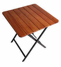 B-Ware Aluminium Klapptisch Gartentisch Balkontisch Holztisch Beistelltisch Brau