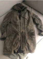 Tigha Lederjacke Winterjacke Parka S M 46/48 Schlamm Khaki Sehr guter Zustand 