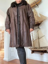 Wintermantel, Leder mit Pelzkragen XL