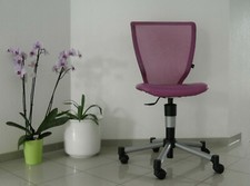 Schreibtischstuhl, Kinderdrehstuhl, Jugenddrehstuhl, Netzrückenlehne, rosa, Tops