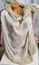 Schal TUCH  Frühling Sommer Halstuch muster Beige Viscose Baumwolle 
