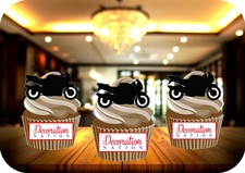 Motorrad Silhouette 12 Essbare erhebe dich Kuchen Toppers Dekoration Geburtstag Motorrad Spaß
