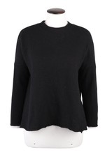 Damen Hannes Roether schwarz Wolle Avantgarde ausgestellt Pullover Größe L