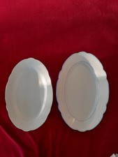 2x Porzellan oval Servierplatte weiß Arzberg Bavaria + Johann Saltmann Bavaria