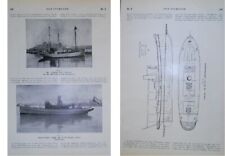 Deutschland C 1915 Deutsche Dieselmotor Boot Schiff/Plan 2 x Foto Abbildungen