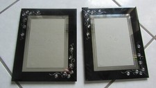 2 x Fotorahmen Bilderrahmen Glas 25 x 20 cm Foto Rahmen schwarz Kunststeine
