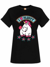 Ladys Shirt - Minions - I LOVE FLUFFY EINHORN UNICORN