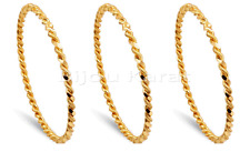 3 x Ikili Burma Bilezik 24 Karat vergoldet Gold GP 24 Ayar Altin Kaplama 0,5 cm