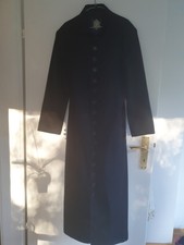 Schwarzer Wollmantel "Hard Leather Stuff" S Gothic Schwarz Mantel Metal WGT