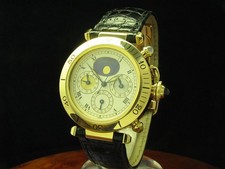 Cartier Pasha 18kt 750 Gold 3-Time Zones Automatic Herrenuhr / Ref M204579/0925