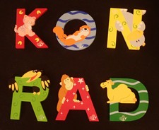 Holzbuchstaben Buchstaben Tiere Deko Türschilder Zimmertür Namen Holz KONRAD