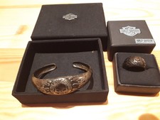 Harley Davidson Schmuck M.O.D. Jewelry,Inc. Armreif + Ring 925 Silber Skull