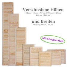 Lamellentür geschlossen EINBAUFERTIG VOLLHOLZ unbehandelt Lamellentüren Möbeltür