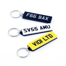 Personalisierte Nummernschild Schlüsselring Auto Motorrad Acryl Laser Cut Geschenk Handmade UK