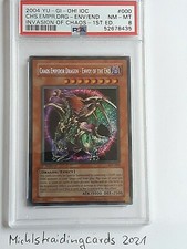 Yugioh  PSA 8  Chaos Emperor Dragon - Envoy of the End  IOC-000  1st Edition SCR