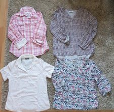 4 x Blusen - ESPRIT / Yessica -34 / 36 / S- blau / rot / rosa/braun