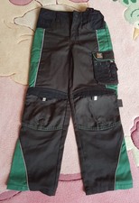 Arbeitshose Gartenhose Kinder schwarz-grün Gr 122-128