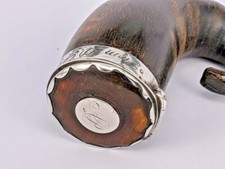 Georgischer Schnupftabak Mullhornkörper mit Silberbeschlag um 1800