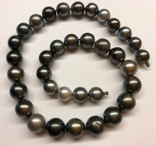 Tahitiperlen Halskette  10 -12 mm feiner Lüster, Anschluss Wechselschließe